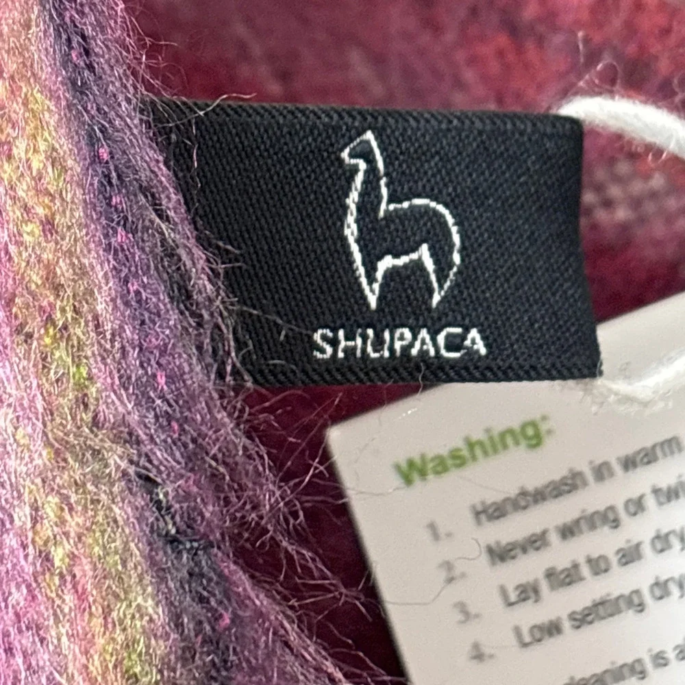 Shupaca Womens Multi Color Alpaca Pomegranate Soft Winter Scarf NEW Luxe